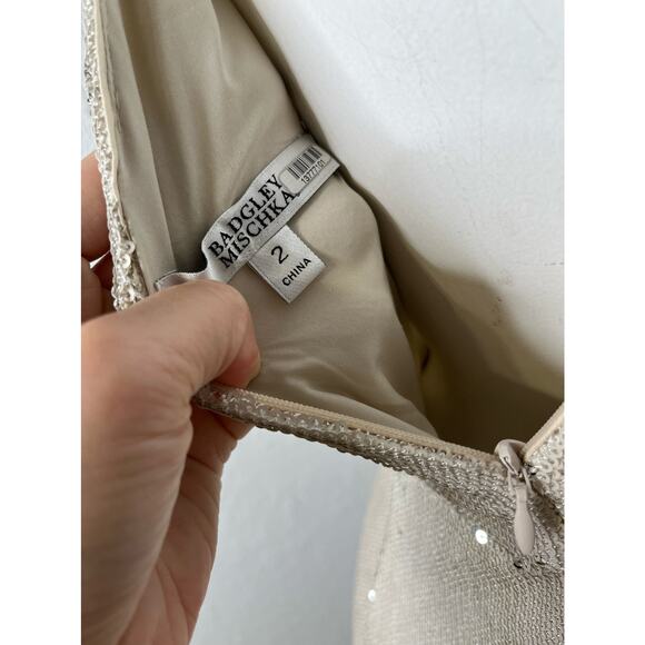 Badgley Mischka Ruffled Sequin Gown 2 - Picture 5 of 12